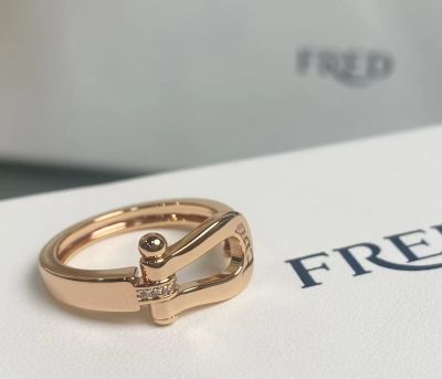 Gold Version FRDE Horseshoe Button Diamond Ring